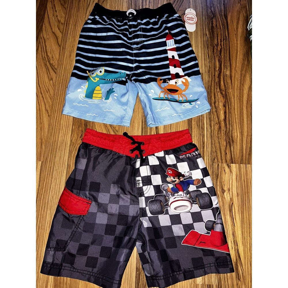 NINTENDO 2009 Mario Kart DS Swim‎ Shorts Trunks Youth Boys Sz Medium 5
